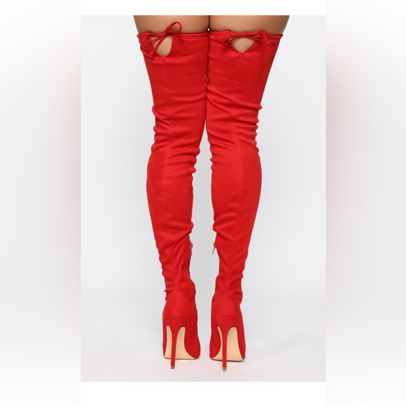 Vicky over the knee boot red - Picture 3 of 3
